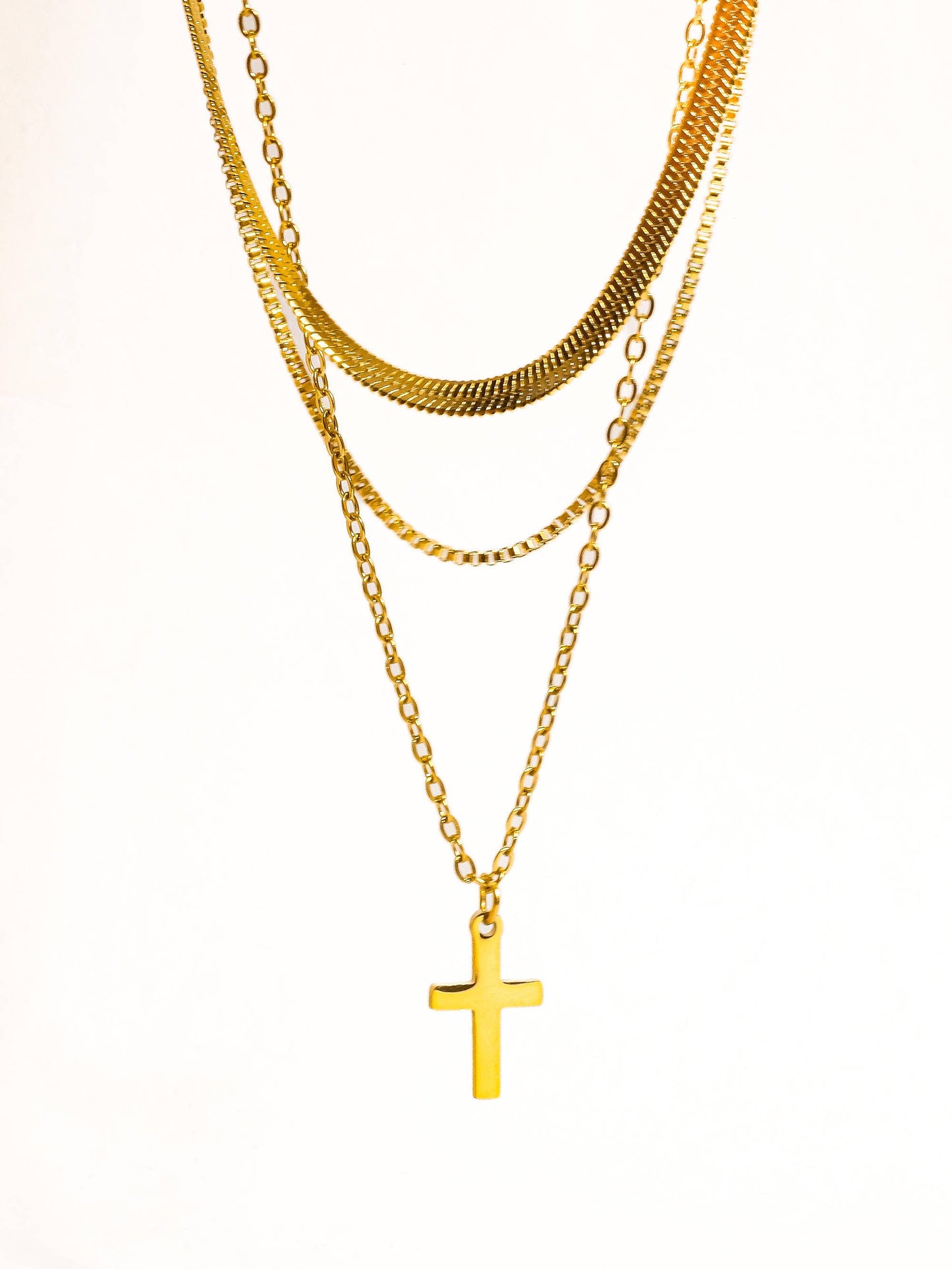 Divine Layered Cross Necklace